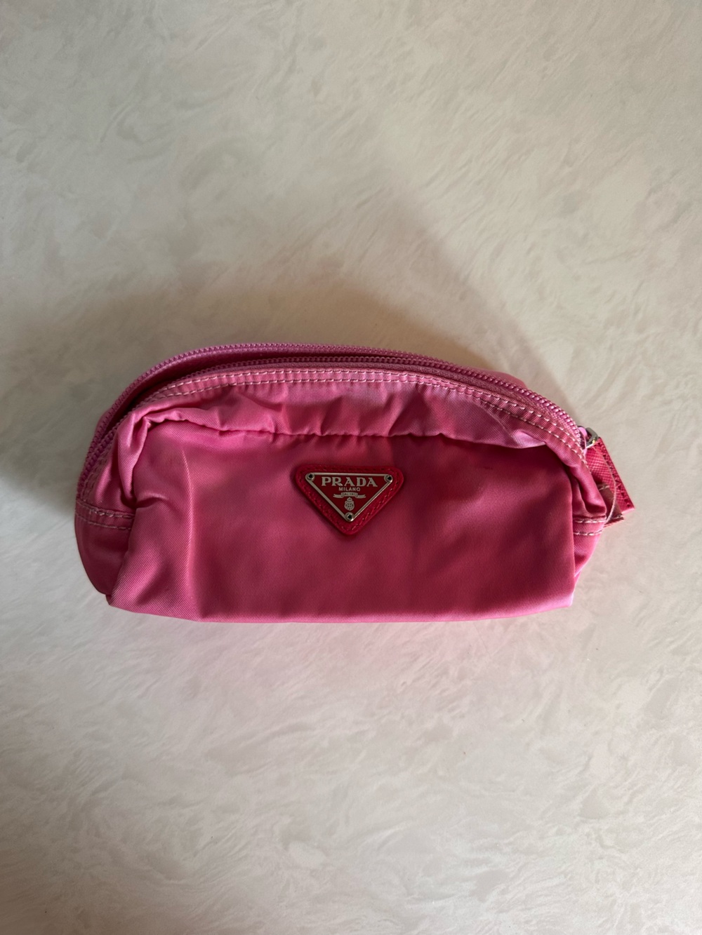 Prada Hot Pink Nylon Cosmetic Pouch